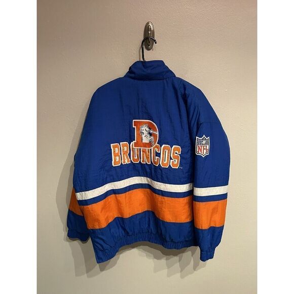 Vintage Apex One Pro Line NFL Denver Bronco 1/2 Zip Jacket Coat Mens Large FLAW - Picture 11 of 15